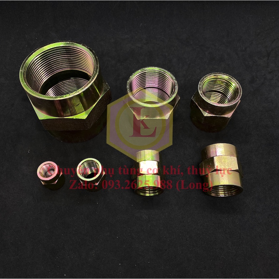 - Kép thẳng ren trong thuỷ lực - NHỎ - 13mm đến 60mm  - bằng sắt xi 7 màu