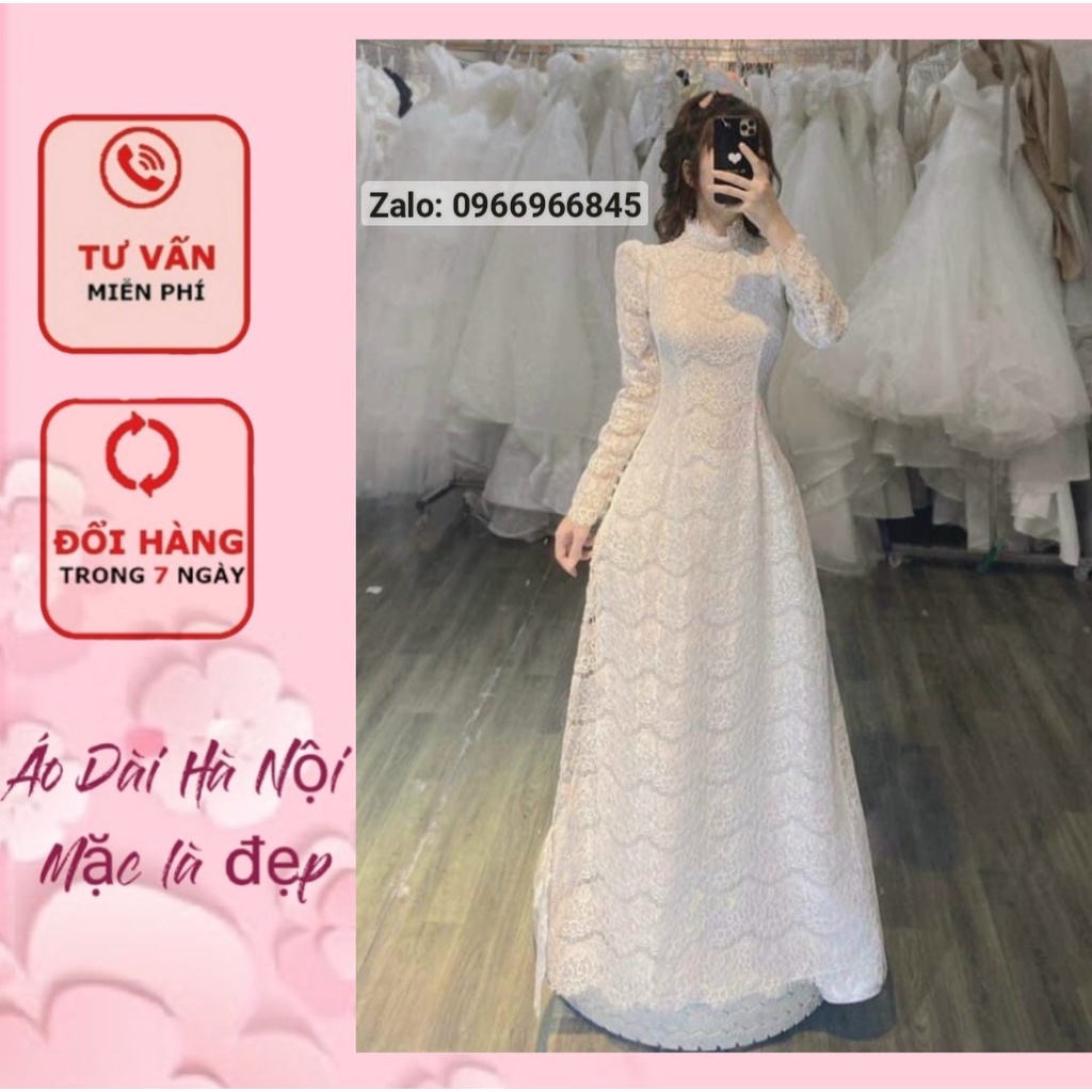 *Áo ren trắng mặc cô dâu cũng xinh, mặc chơi cũng đẹp- ÁO DÀI HÀ NỘI