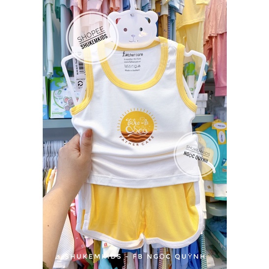 Father care - Bộ sát nách mềm mại hoạ tiết trai gái