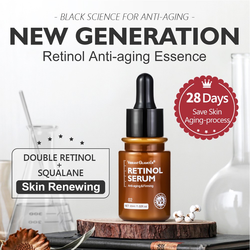 Tinh Chất VIBRANT GLAMOUR Chứa Retinol Collagen Chống Lão Hóa Xóa Đốm Nâu Nếp Nhăn Dưỡng Ẩm Sâu Làm Trắng Và Săn Chắc Da 30ml