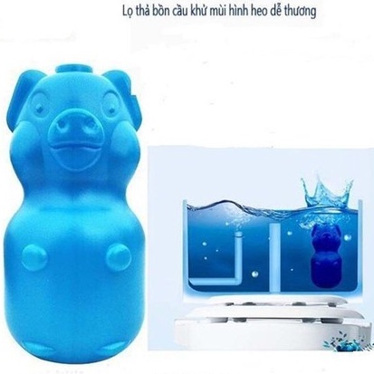 Lọ Thả Bồn Cầu Hình Con Lợn màu xanh, khử mùi nhà vệ sinh hiệu quả