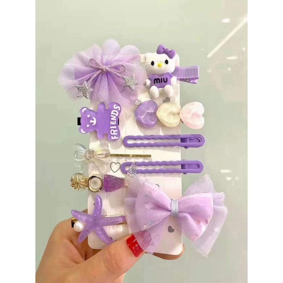 PVN47310 Set 10 kẹp tóc dễ thương nhiều màu cho bé gái Giá Rẻ