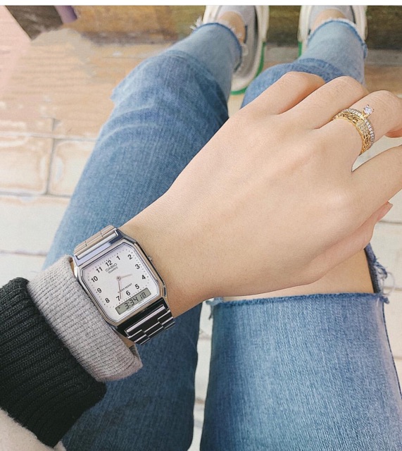 Đồng hồ unisex Caisio AQ230 silver hàng xách tay Nhật Bản | BigBuy360 - bigbuy360.vn