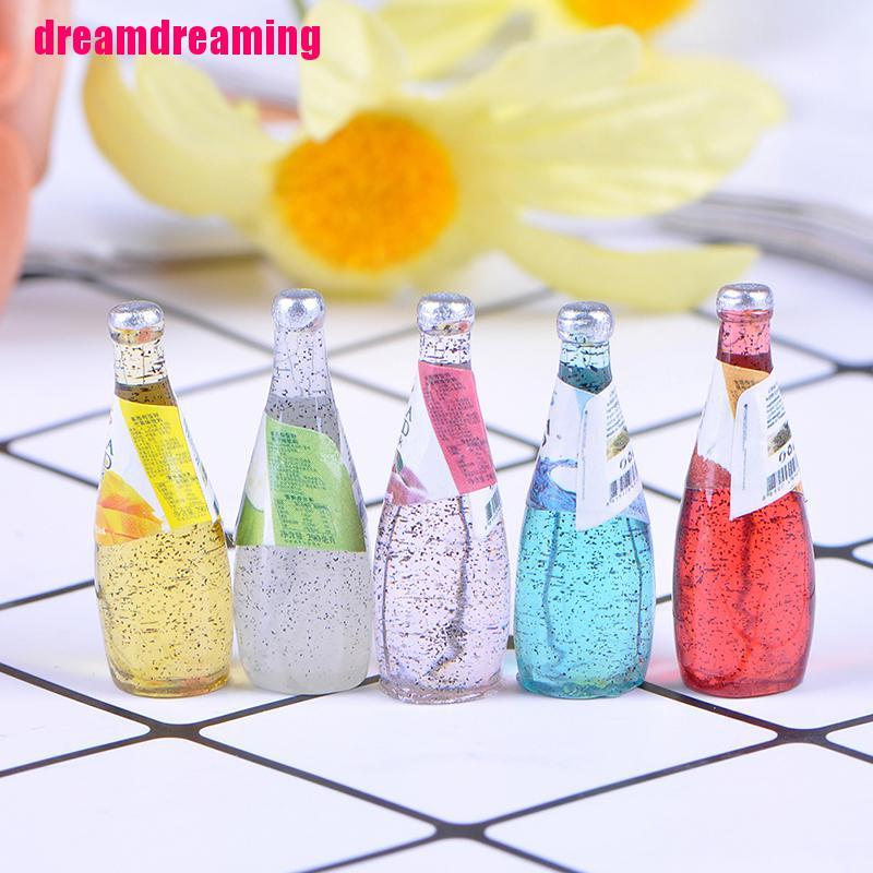 Set 5 mô hình chai đồ uống xinh xắn cho nhà búp bê