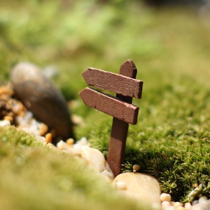 Set 10 biển chỉ dẫn gỗ trang trí tiểu cảnh sân vườn