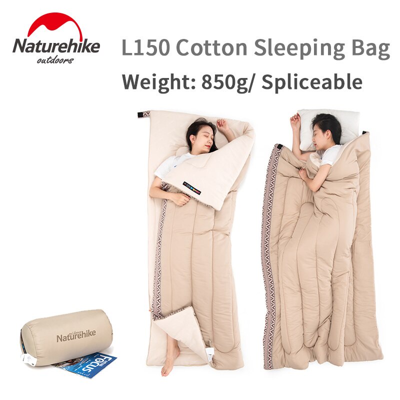 Túi Ngủ Naturehike 850g Siêu Nhẹ Giữ Ấm Cho Hoạt Động Ngoài Trời Bằng Chất Liệu Cotton 3 Mùa