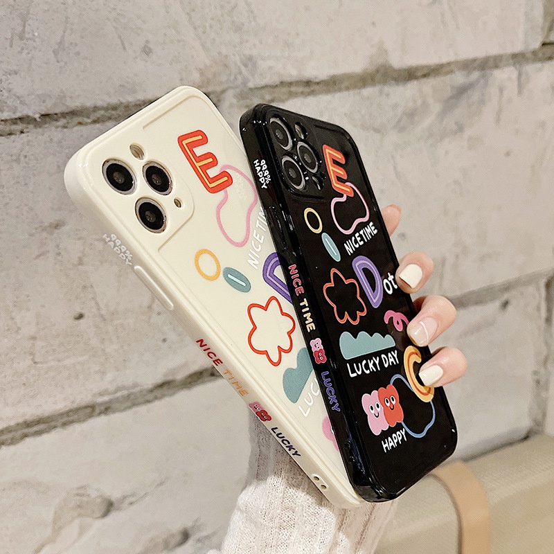 Ốp lưng iphone Ốp điện thoại nhựa silicon TPU cạnh thẳng chống va đập cho iPhone 11 pro max iPhone 12 pro max iPhone 7 iPhone 12 mini Dinuo case