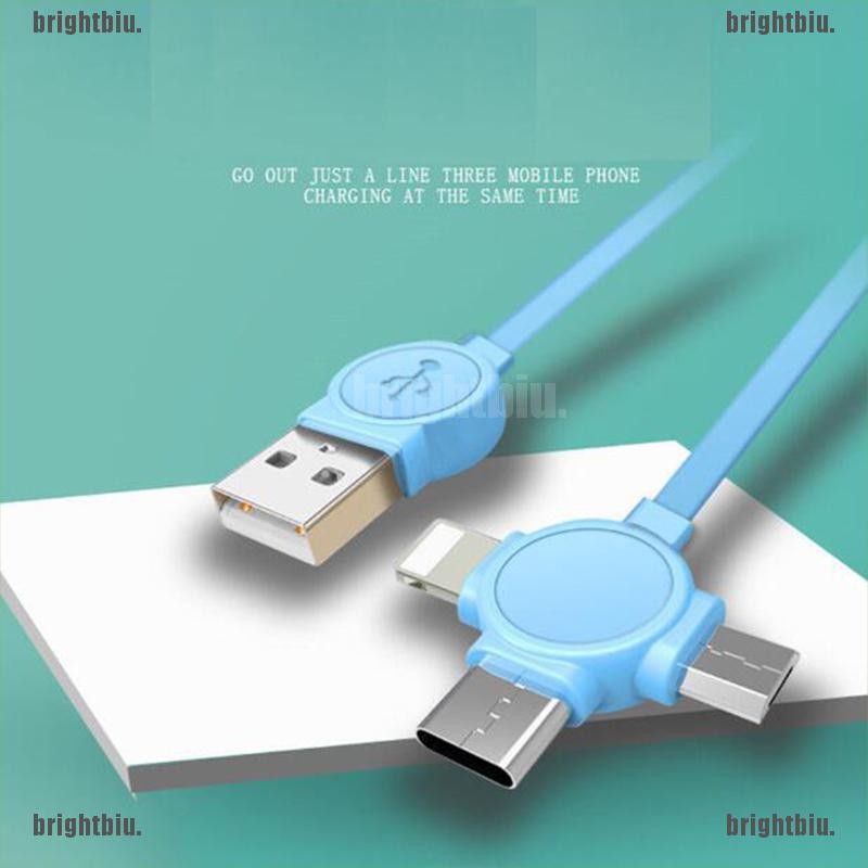 BIU USB Charging Cable Universal 3 in 1 Multi-Function Cell Phone Charger Data Sync[VN]