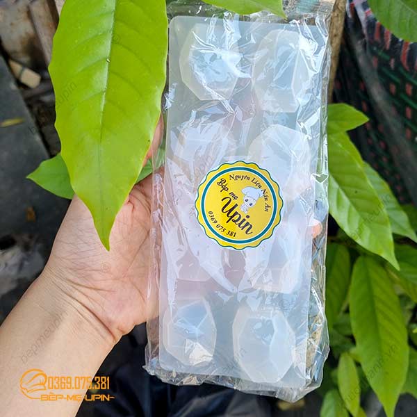 Khuôn silicon vỉ 8 viên sỏi to đá pha lê làm bánh rau câu sinh nhật đá trang trí