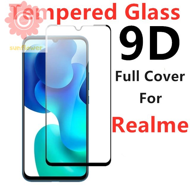 Miếng dán cường lực 9D bảo vệ toàn màn hình mạnh mẽ dành cho Realme C15 C11 C12 C17 7 7i 6i 6 C1 C2 5 5s 5i C3