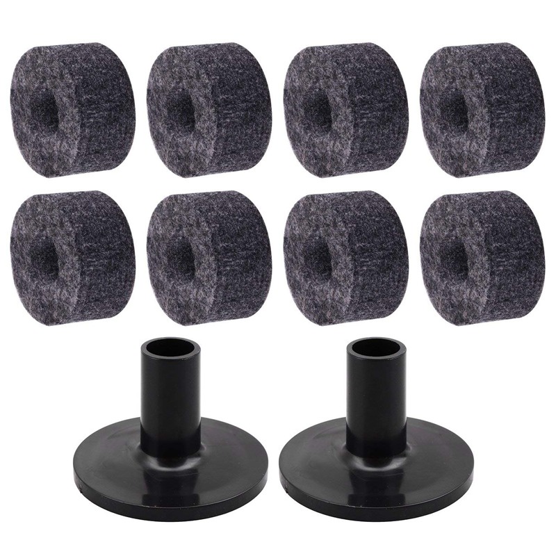 8pcs Cymbal Stand 25mm Máy giặt nỉ + 2PCS Cymbal Sleeves Thay thế cho Bộ trống kệ