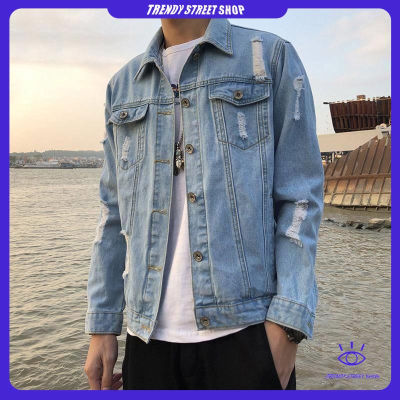 Áo khoác denim xu hướng mới Hàn Quốc cho nam sinh