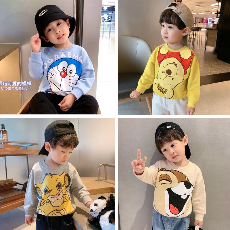 Áo khoác Áo Sweater in họa tiết hoạt hình phong cách Hàn quốc cho bé trai
