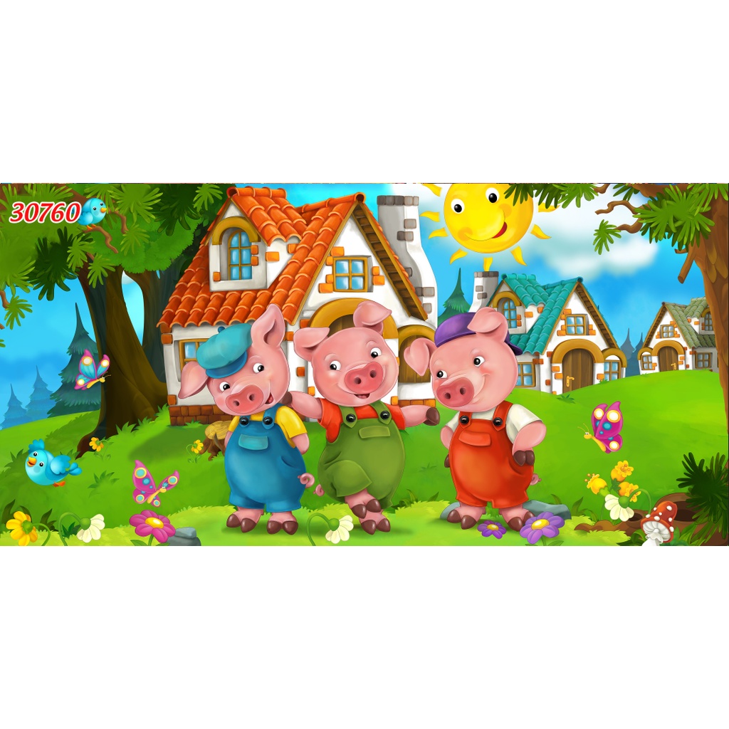 Tranh Dán Tường Giành Cho Trẻ Em chủ đề vườn thú vui vẻ Khổ Lớn