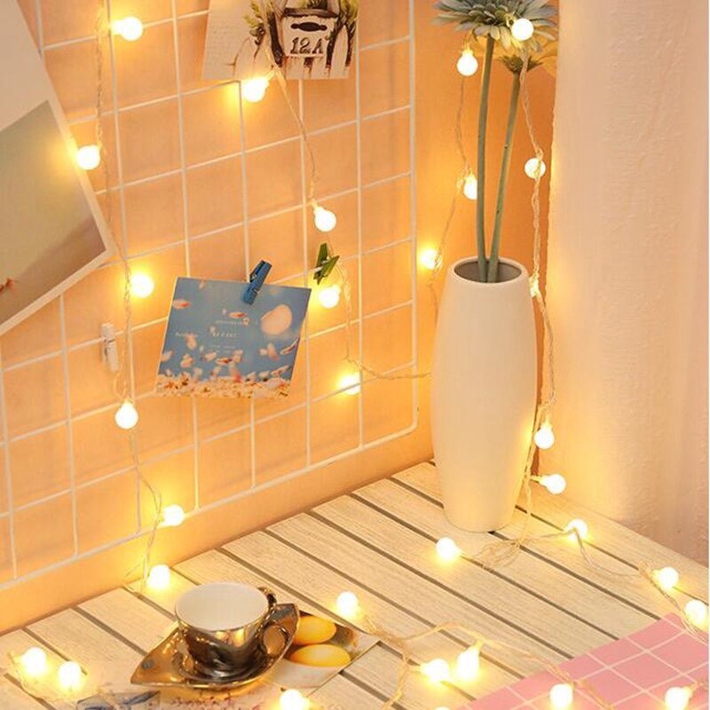 Dây Đèn Led Trang Trí Bóng Tròn Cherry Ball Cắm USB, Dùng Pin