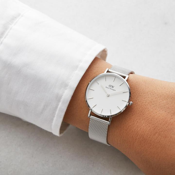 Đồng hồ nữ Daniel Wellington Classic Petite Sterling mặt trắng size 28 & 32mm - DW Chính Hãng