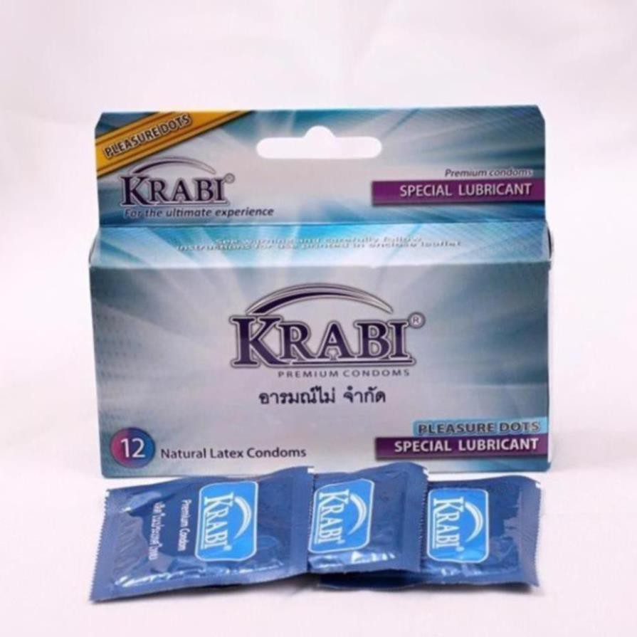 Bao cao su Krabi có gai [TRƠN HƠN - NHIỀU GAI HƠN] Pleasure Dots Krabi Premium Condoms