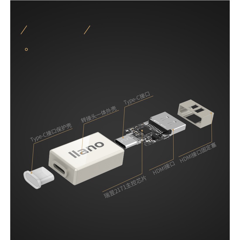 llano Đầu Chuyển Đổi Type C Sang HDMI Nhỏ Gọn Cho