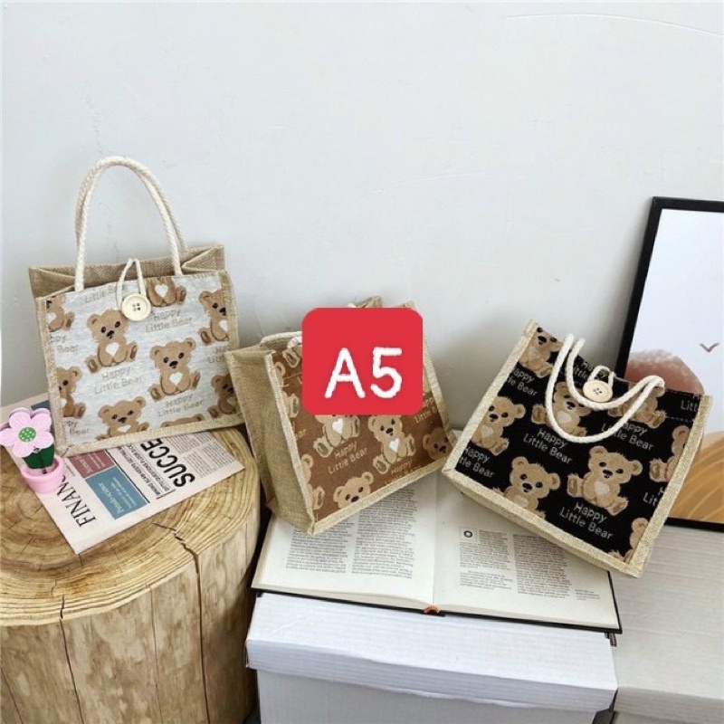 Mẫu Mới]Túi cói mini Phong cách VINTAGE,Túi cói thời trang kiểu dáng Hàn quốc thích hợp đi biển, đi chơi, công việc