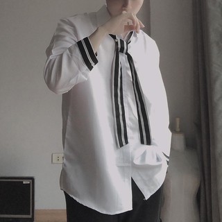 [CÓ SẴN - ẢNH THẬT] Áo sơ mi trắng nam nữ unisex phối cavat form rộng phong cách ulzzang Hàn Quốc