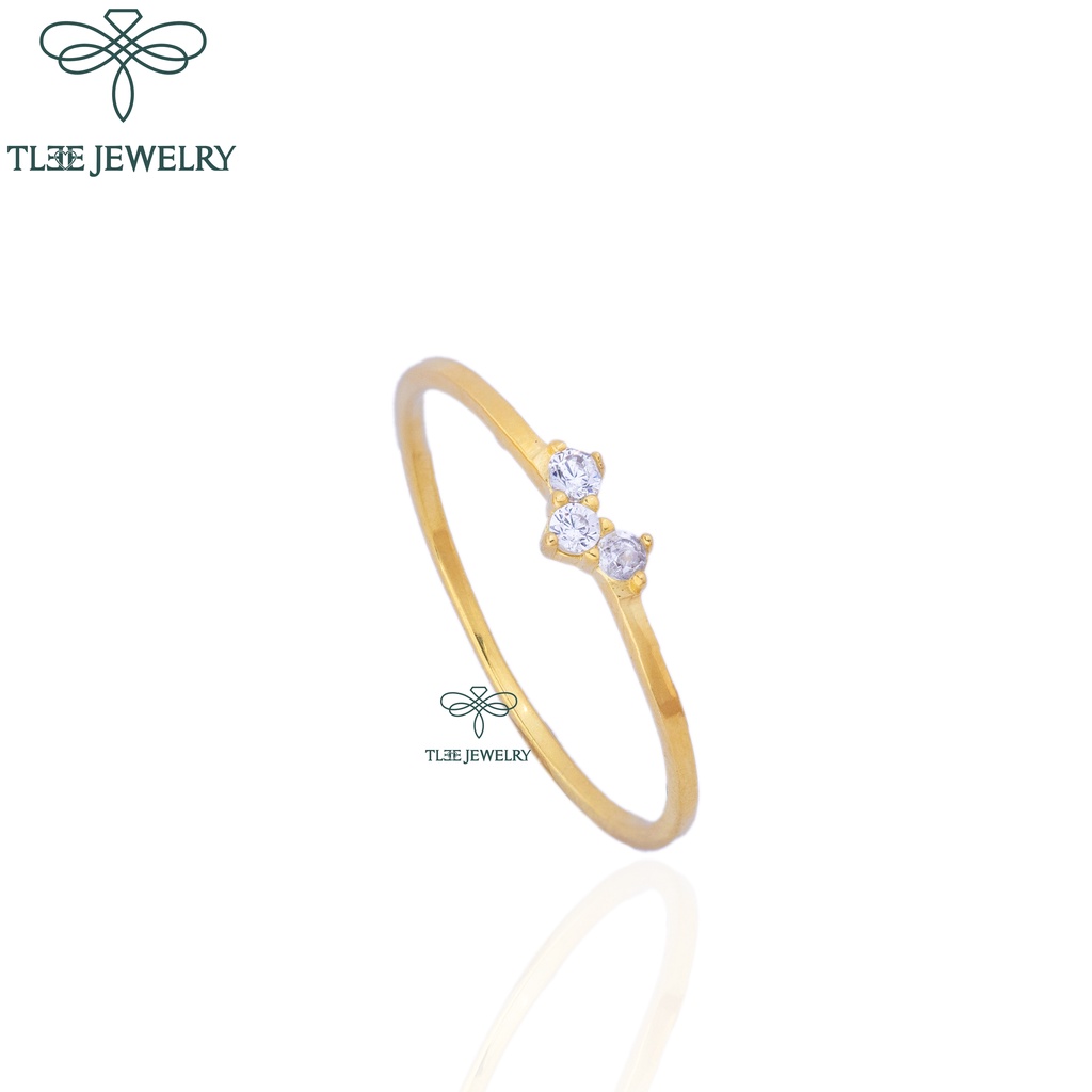 Nhẫn bạc nữ TLEE tim tiny mảnh đính đá lấp lánh TleeJewelry A0126