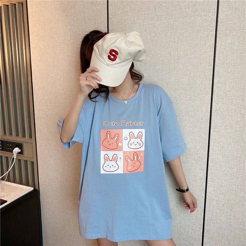 Áo thun tay lỡ unisex thỏ cute rabbit