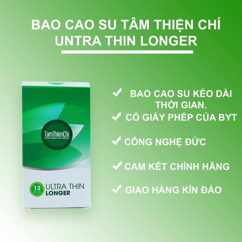 Bao cao su Tâm Thiện Chí Ultrathin Longer (12 chiếc)