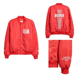 ÁO BOMBER BIEBER PURPOSE STADIUM TOUR [REAL 100%]