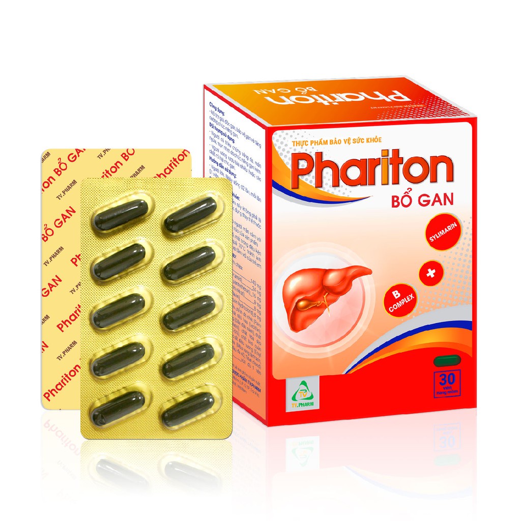 Thực phẩm bảo vệ sức khỏe PHARITON BỔ GAN - Hỗ trợ giải độc gan, tăng cường chức năng gan (hộp 30 viên)