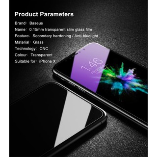 Kính cường lực iphone X (không full - trong suốt) độ dày chỉ 0.15 mm hãng Baseus cao cấp