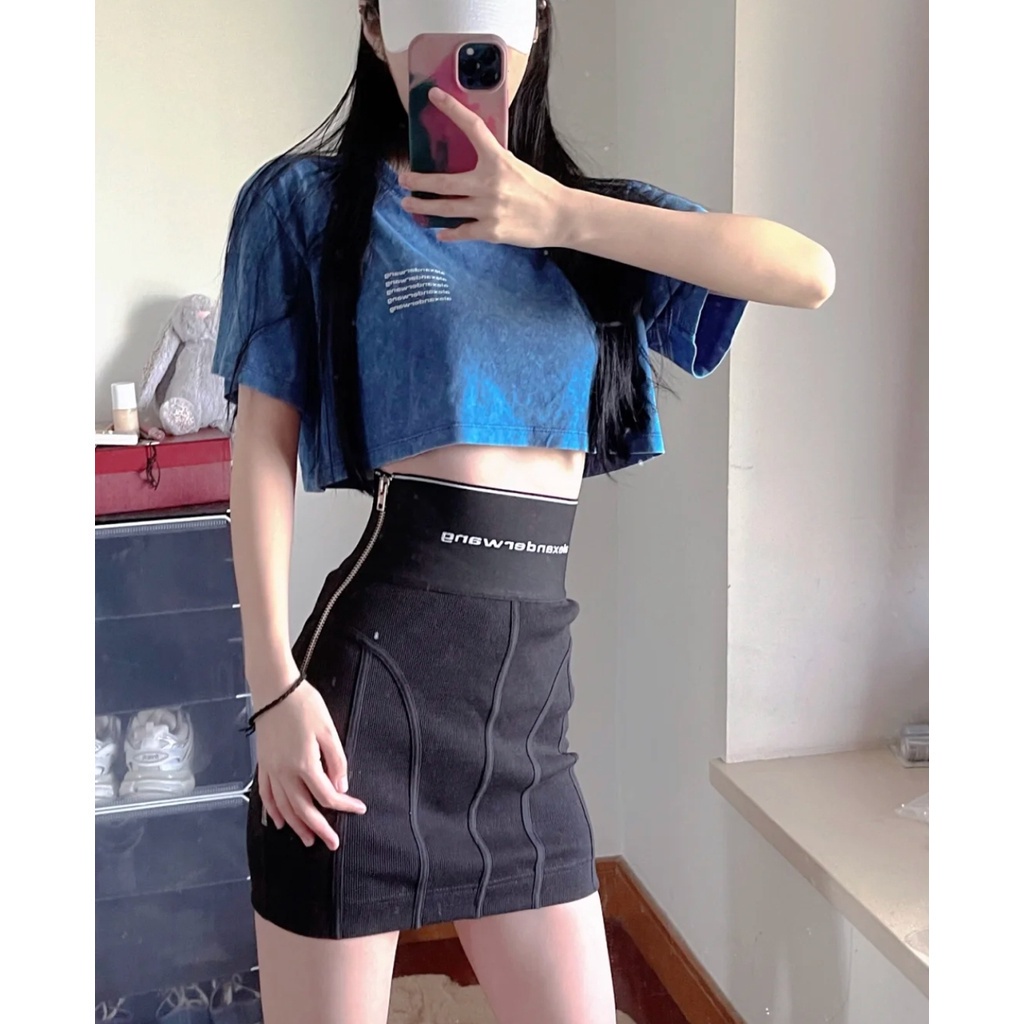 Chân Váy Mini Co Giãn In Logo Thời Trang Trẻ Trung Năng Động