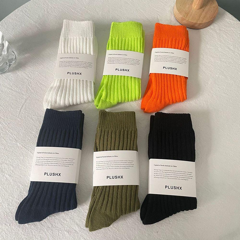 Vớ Cotton Dệt Kim Dày Dặn Phong Cách Harajuku Dễ Thương Thời Trang Mùa Thu Cho Nam Và Nữ