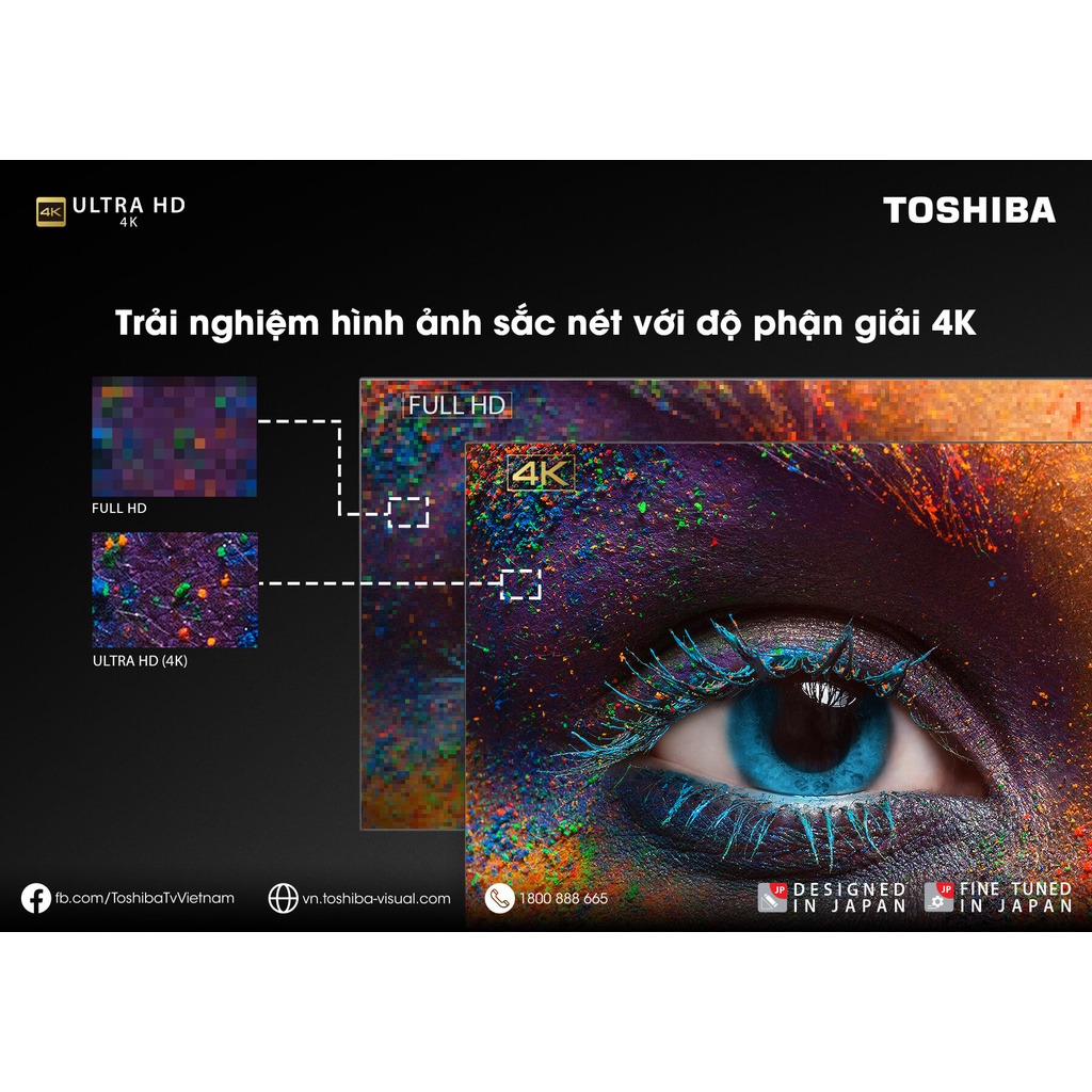 Google Tivi TOSHIBA 50 inch 50C350LP - Smart TV Màn Hình LED 4K UHD Tràn Viền Siêu Mỏng - Loa 24W - Miễn Phí Lắp Đặt