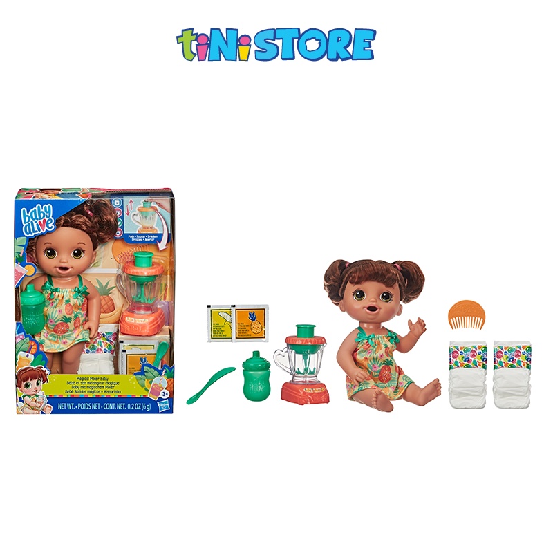 Đồ chơi bé gái Hasbro búp bê em bé xay sinh tố dứa Baby Alive E6944