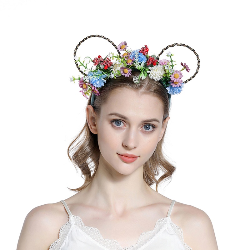 Băng Đô Tai Mèo Họa Tiết Hoa Hoạt Hình Dùng Hóa Trang Dự Tiệc