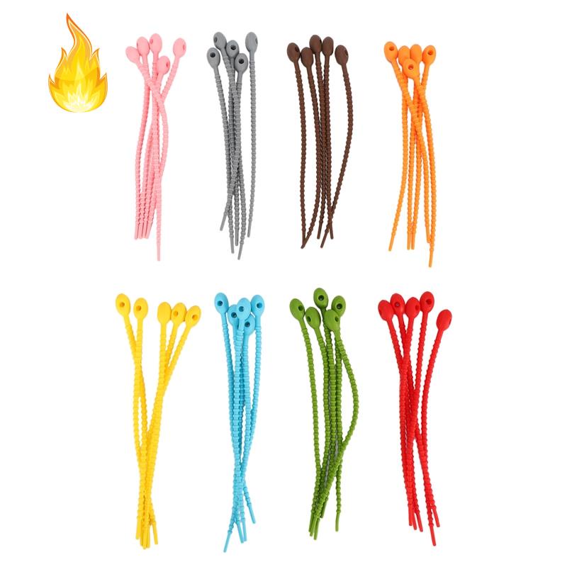 Set 40 Dây Silicone Buộc Túi Bánh Nhiều Màu Sắc Có Thể Tái Sử Dụng