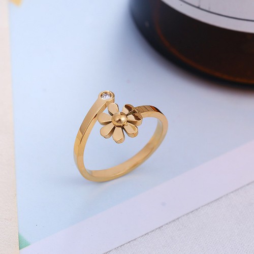 Nhẫn Hoa Cúc Thép Titan Ko Rỉ TT 3626