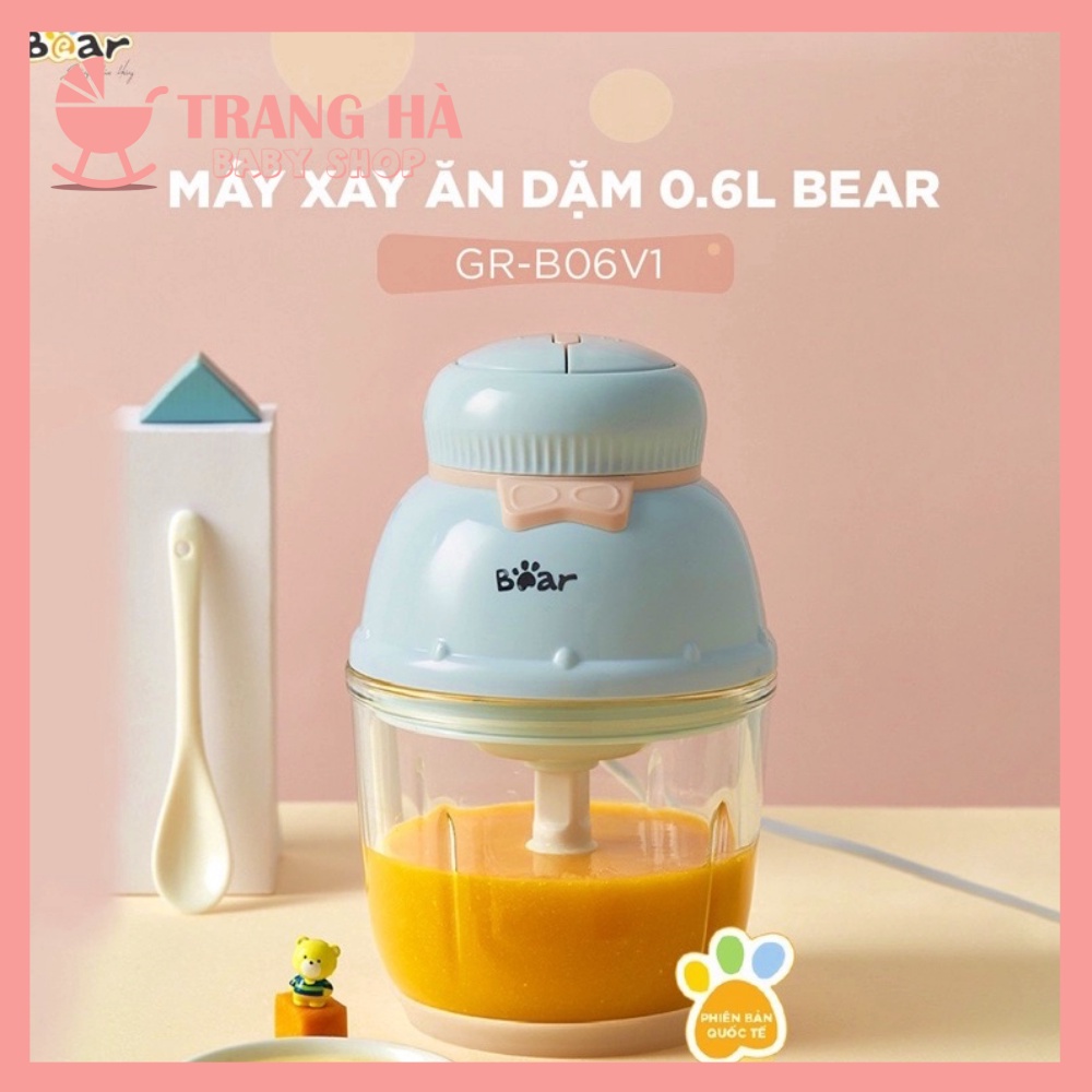 (Bản Quốc Tế) Máy Xay Ăn Dặm Bear 0,6L GR B06V1 Hình Nơ Xay Đa Năng Tiện Dụng Cho Bé Bảo Hành Chính Hãng 18 Tháng
