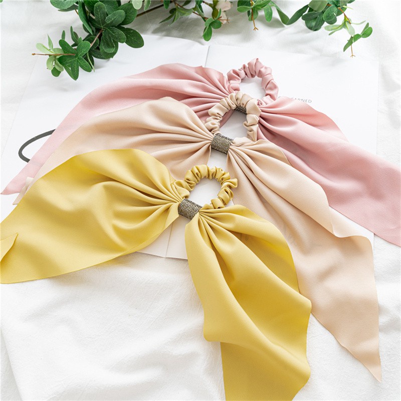 Dây Buộc Tóc Đuôi Ngựa Cỡ Lớn Họa Tiết Bướm Đính Đá Mẫu Mới 2021