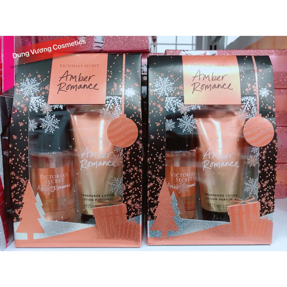 Set Xịt Thơm và Dưỡng Thể VICTORIA'S SECRET AMBER Gift set Mist & Lotion Mini