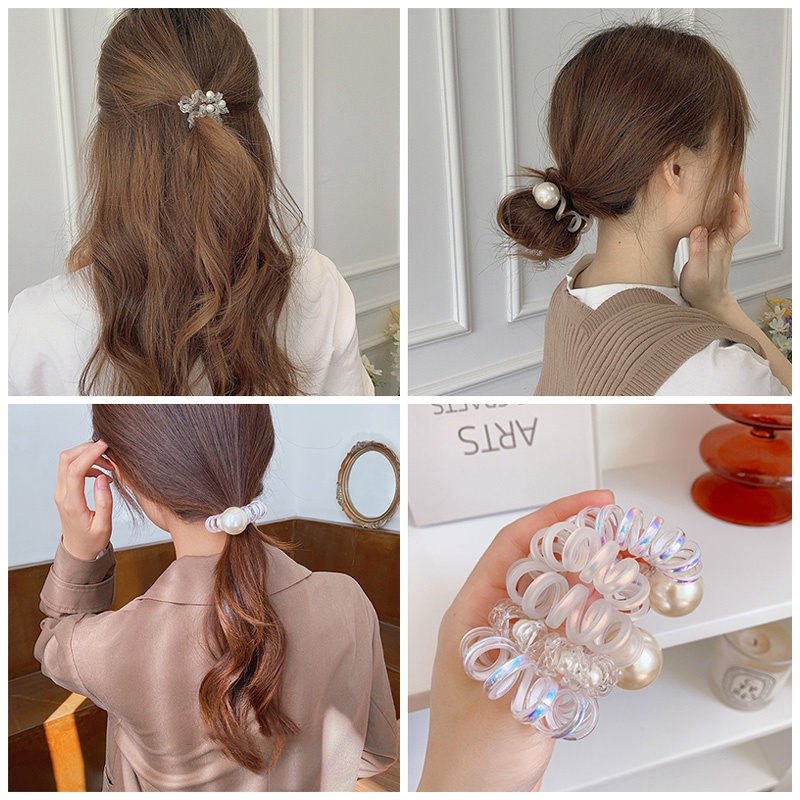 Dây cột tóc đính hạt ngọc trai thời trang Hàn Quốc sang trọng cho nữ