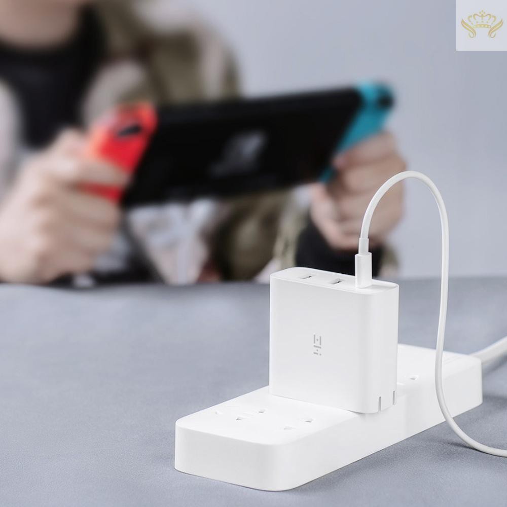 Cốc Sạc Nhanh Xiaomi Zi Ha832 65w Với 3 Cổng Usb 110-240v