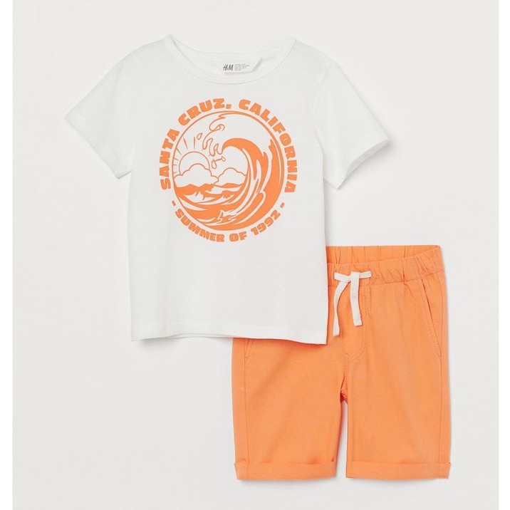 Set áo thun dài tay bé trai HM authentic