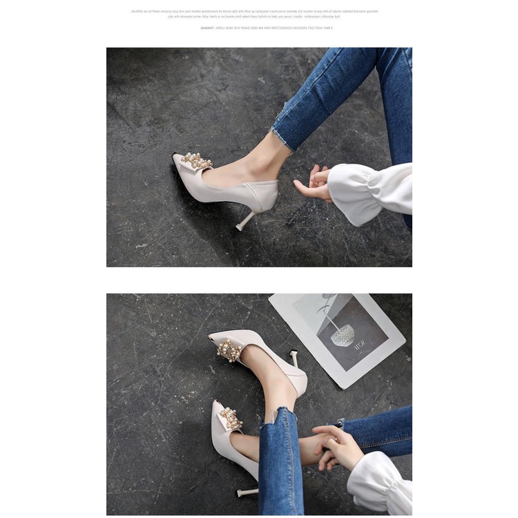 Giày cao gót da mềm thời trang công sở dành cho nữ 2021