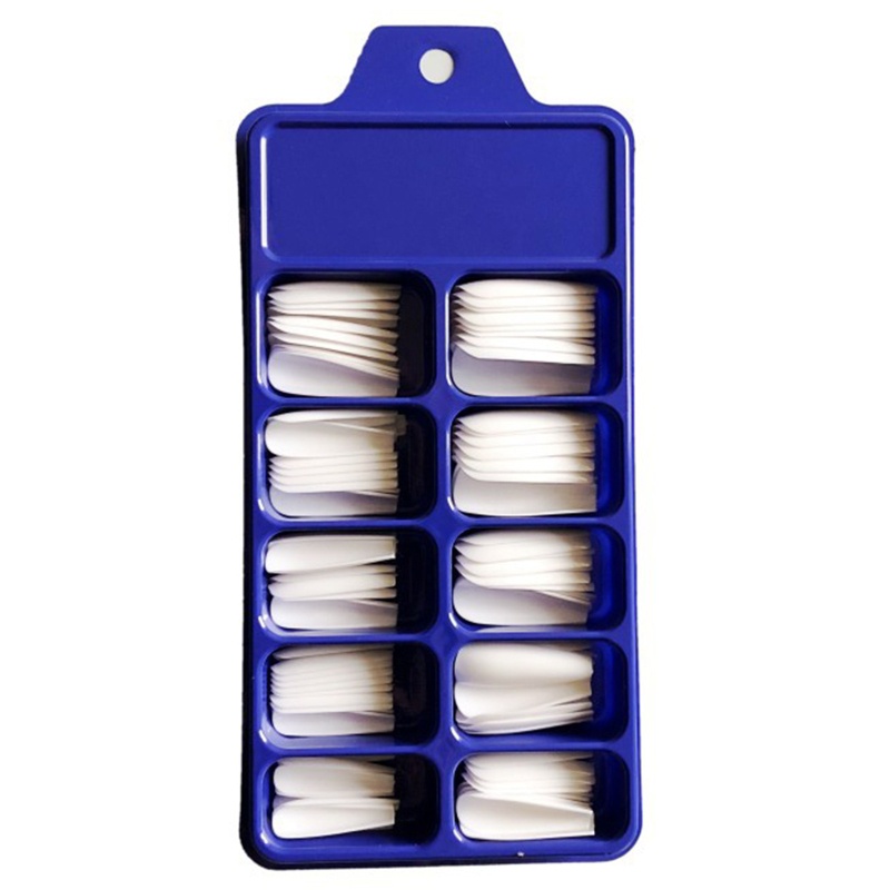 [Hàng mới về] Bộ 100 móng tay giả dáng dài vuông màu kẹo trơn che phủ toàn móng