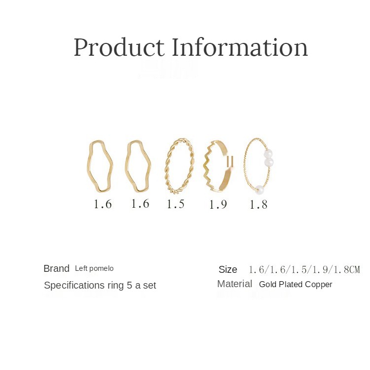 Bộ nhẫn đính hạt ngọc trai kiểu dáng sang trọng B846