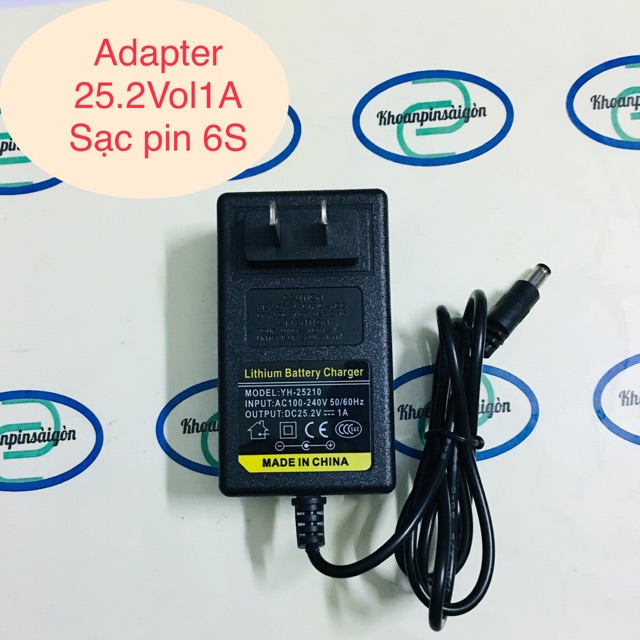 Adapter 25.2V1A chuyên sạc cho pin lion 6s, có đèn báo
