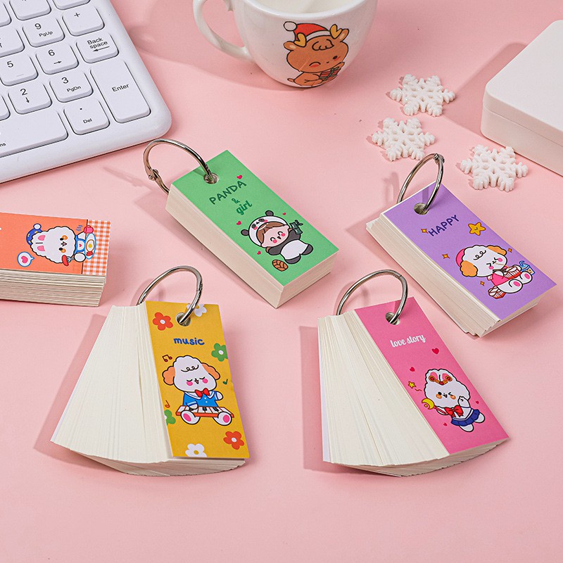 FlashCard học từ vựng ngoại ngữ tiếng anh hình cô gái cute dễ thương