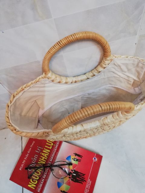 Giỏ xách lục bình phối hoa