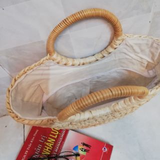 Giỏ xách lục bình phối hoa